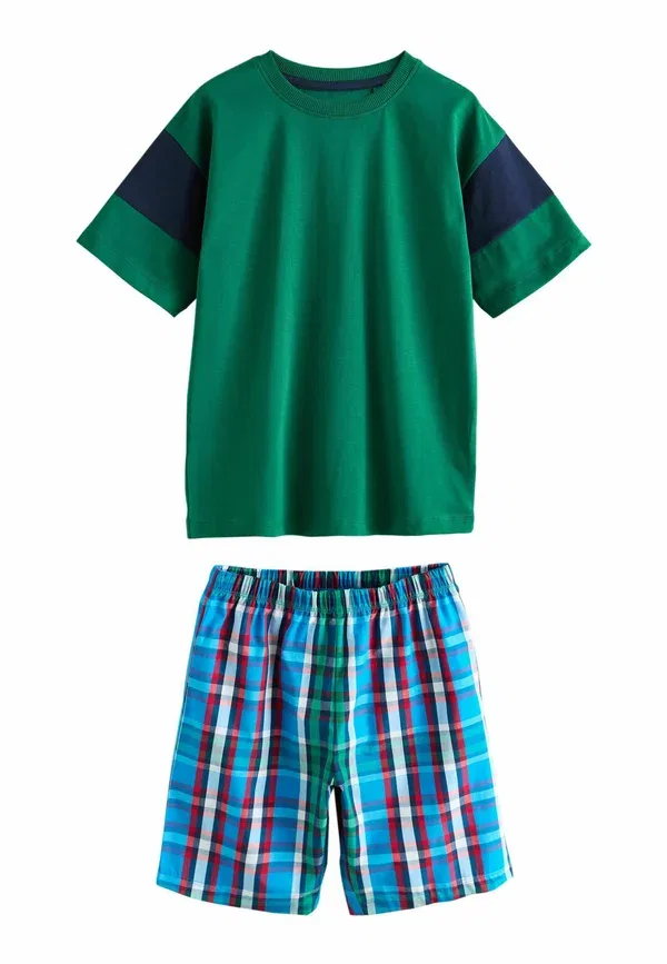 Пижамный набор из 3 предметов, клетка Regular fit check Next Navy, Burgundy, Green, темно-синий/зеленый/бордовый — фото 2