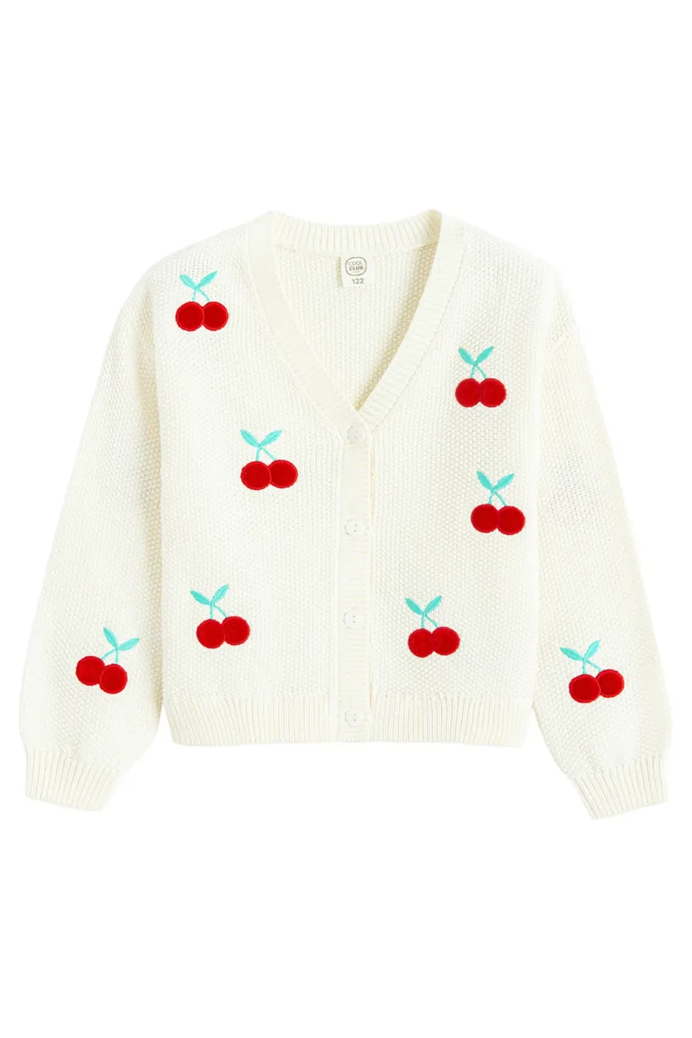 Детский кардиган с вышивкой Cherry Cool Club, White