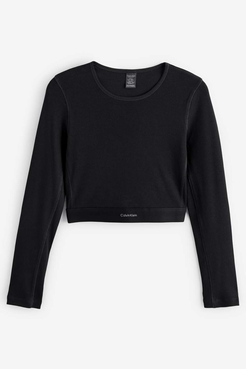 

Футболка с длинными рукавами и круглым вырезом Calvin Klein, черный