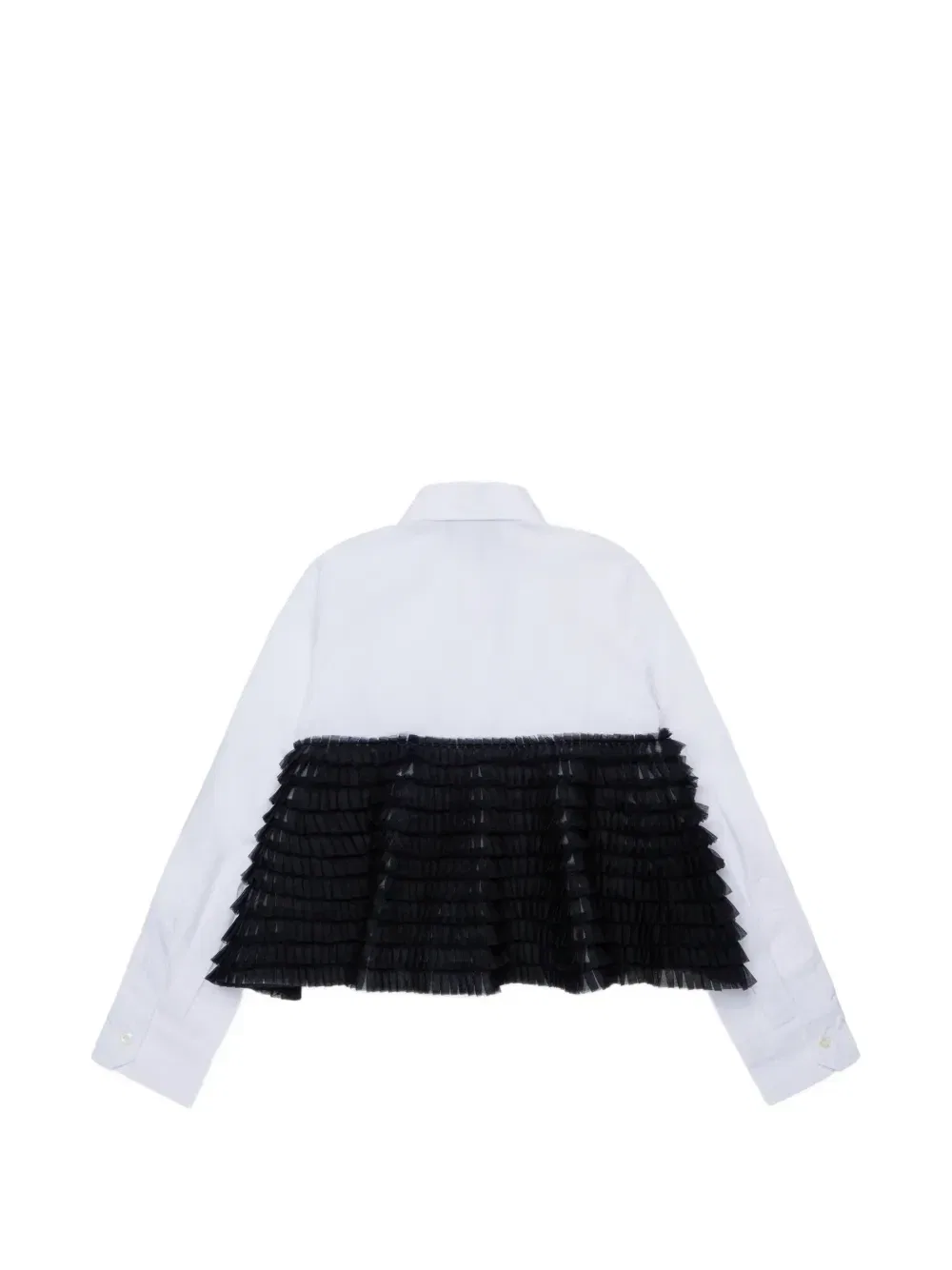 Рубашка с оборками и вставками из тюля Dsquared2 Kids, белый — фото 2