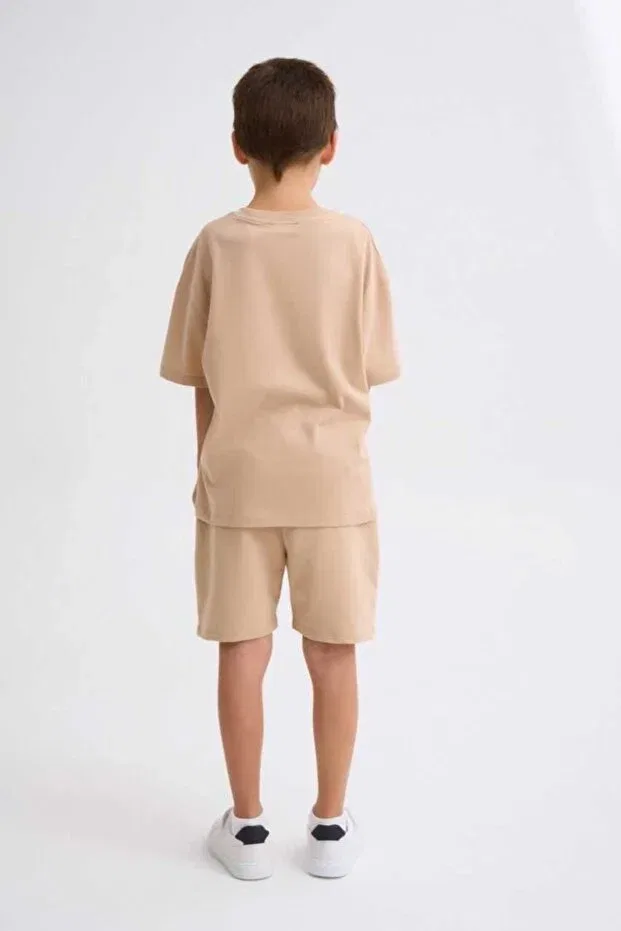 Детские шорты для мальчиков органические бермуды Basics Therecolor, Beige — фото 2