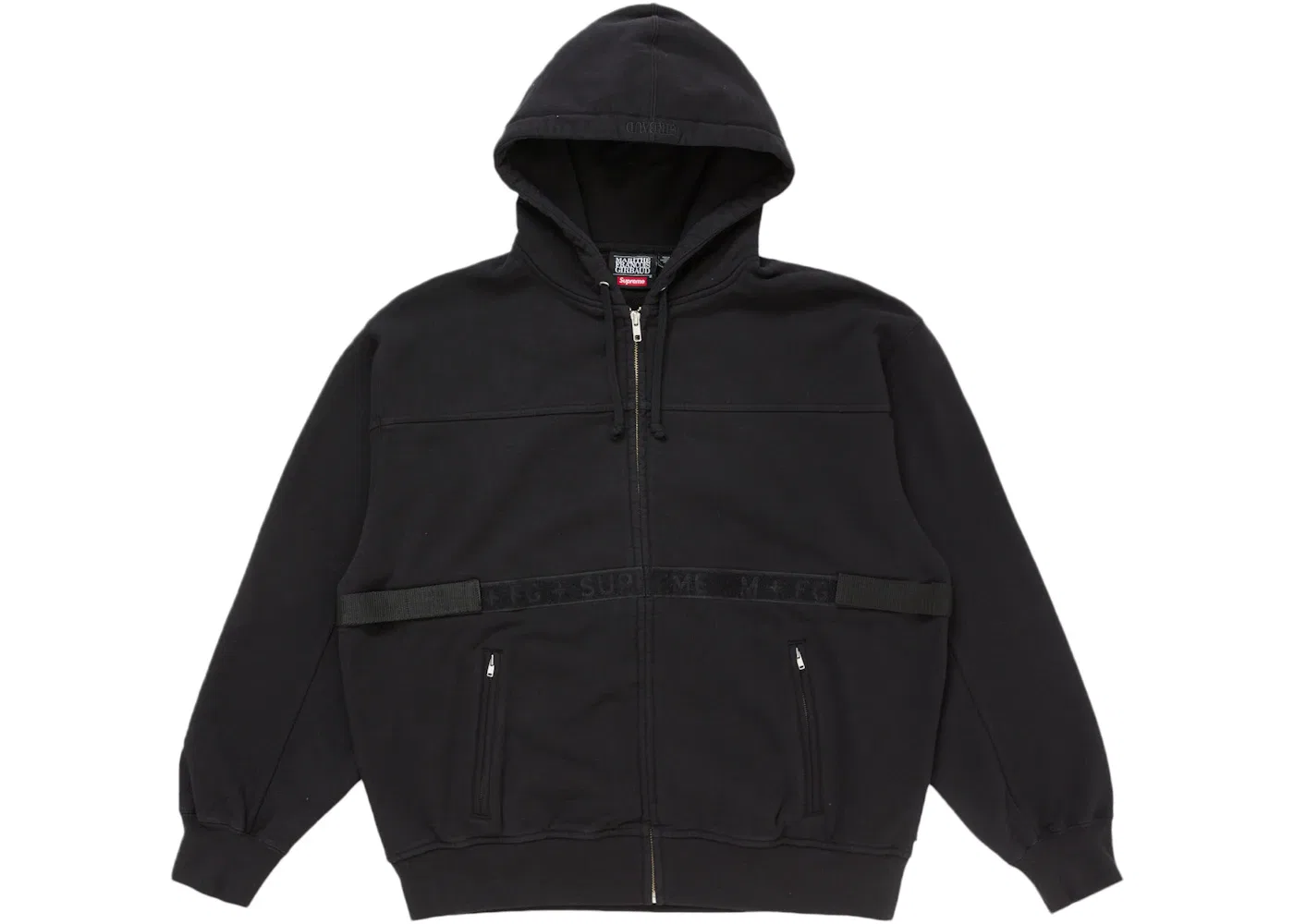 Мужская худи с молнией на молнии Supreme Marithé + François Girbaud Zip Up Hooded Sweatshirt, Black