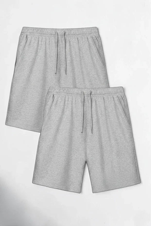 Детские шорты для девочек хлопковые 2 шт Basics Trendy Merry Store, Gray