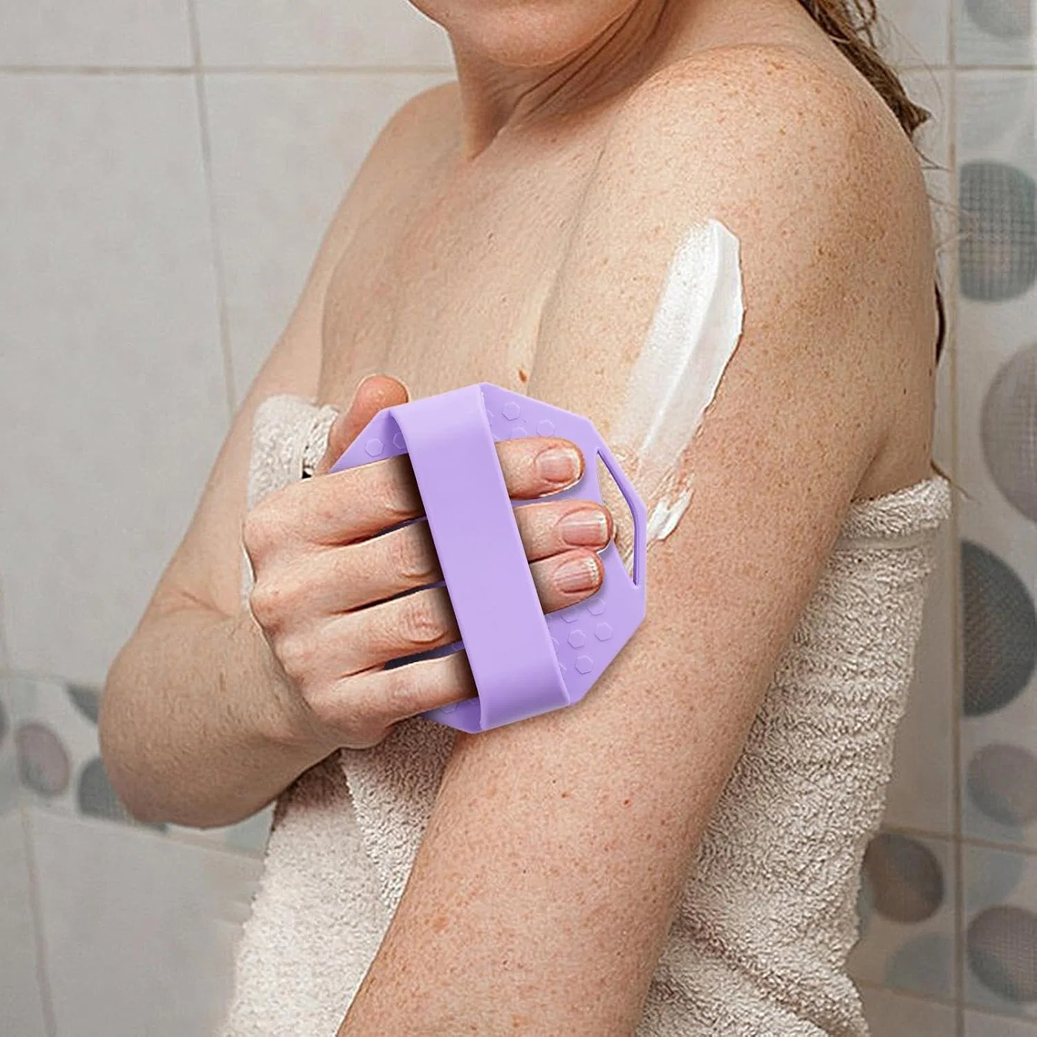 Силиконовая скраб-мочалка для тела, Purple Generisch — фото 2
