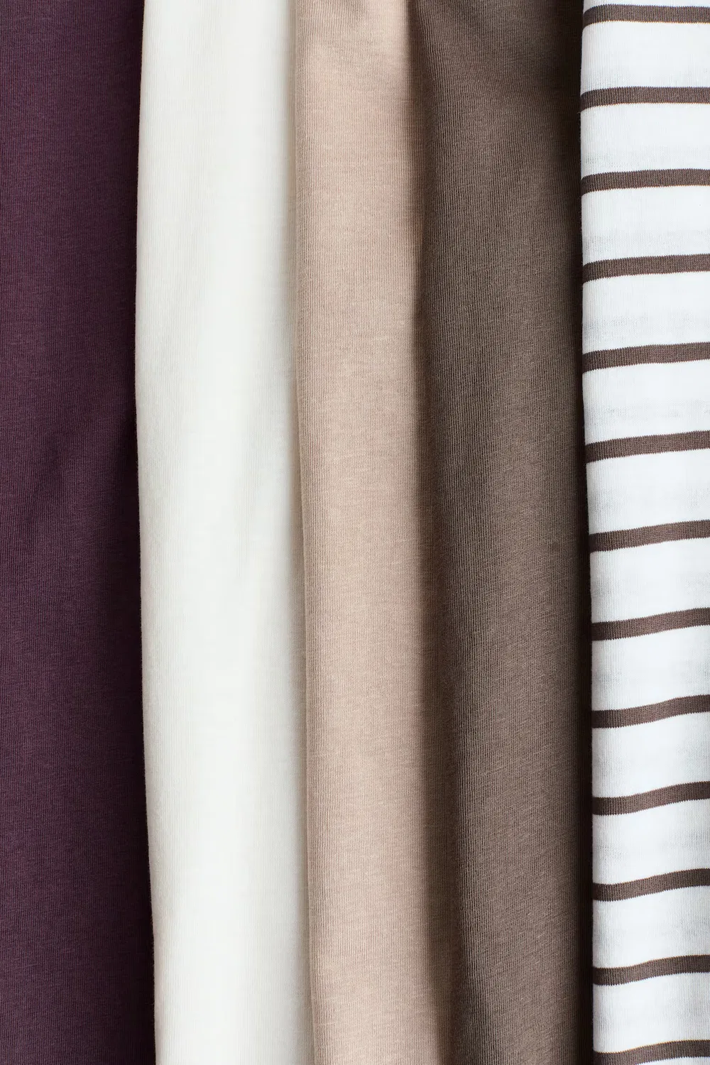Набор из 5 футболок H&M, Dunkles Graubraun/Gestreift — фото 2