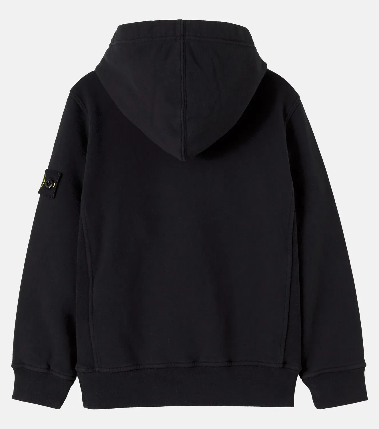 Худи из хлопка с капюшоном Stone Island Junior, черный — фото 3