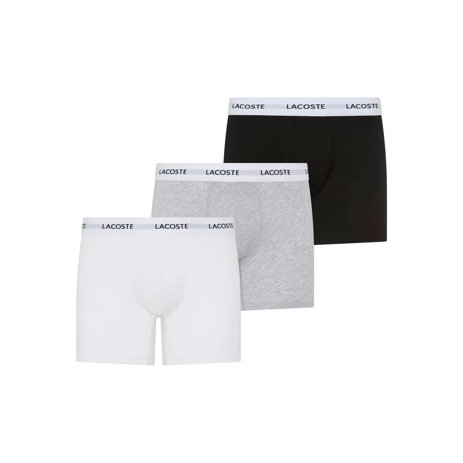 Мужские боксеры из хлопка с эластаном Lacoste, White/Grey/Black