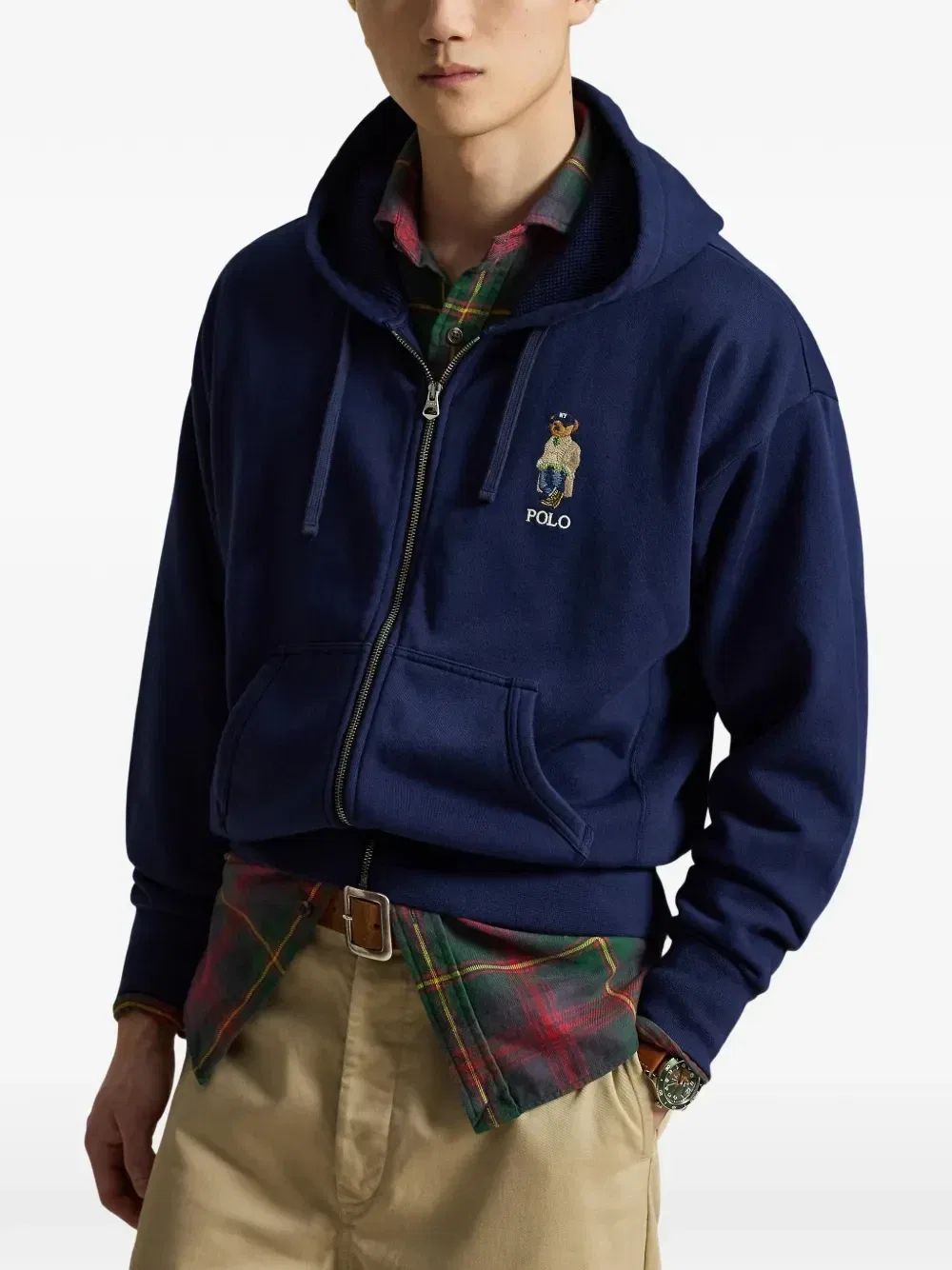 Худи Polo Bear на молнии Polo Ralph Lauren, синий — фото 3