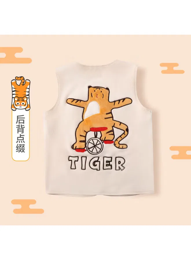 Жилет-кардиган с V-образным вырезом на мальчика Long Time Companion, светло-абрикосовый — фото 3