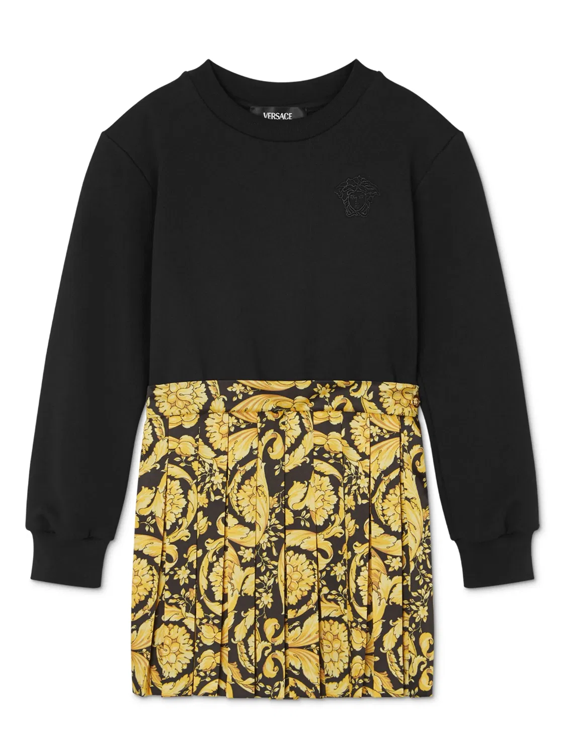 Платье с барокко-принтом Versace, черный