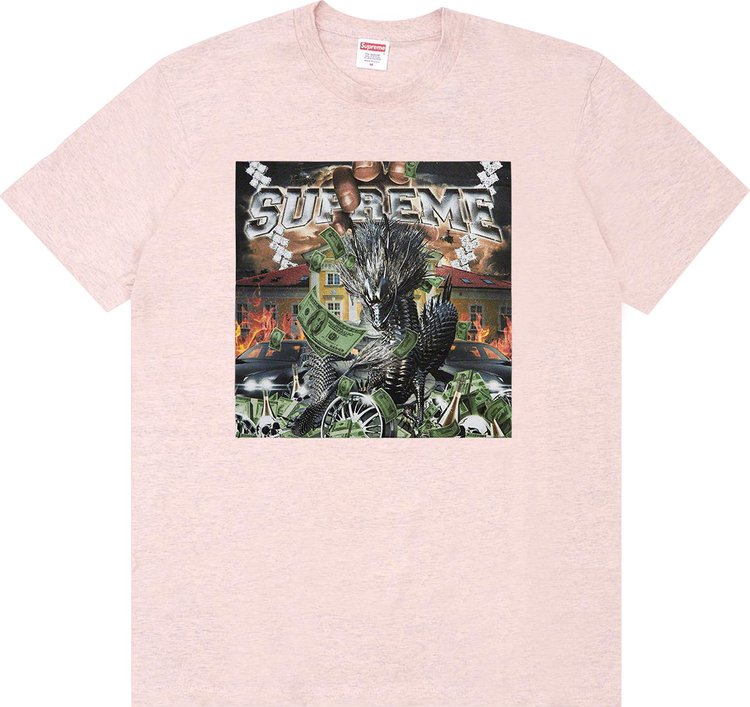 

Футболка Supreme Dragon Tee 'Heather Pink', розовый