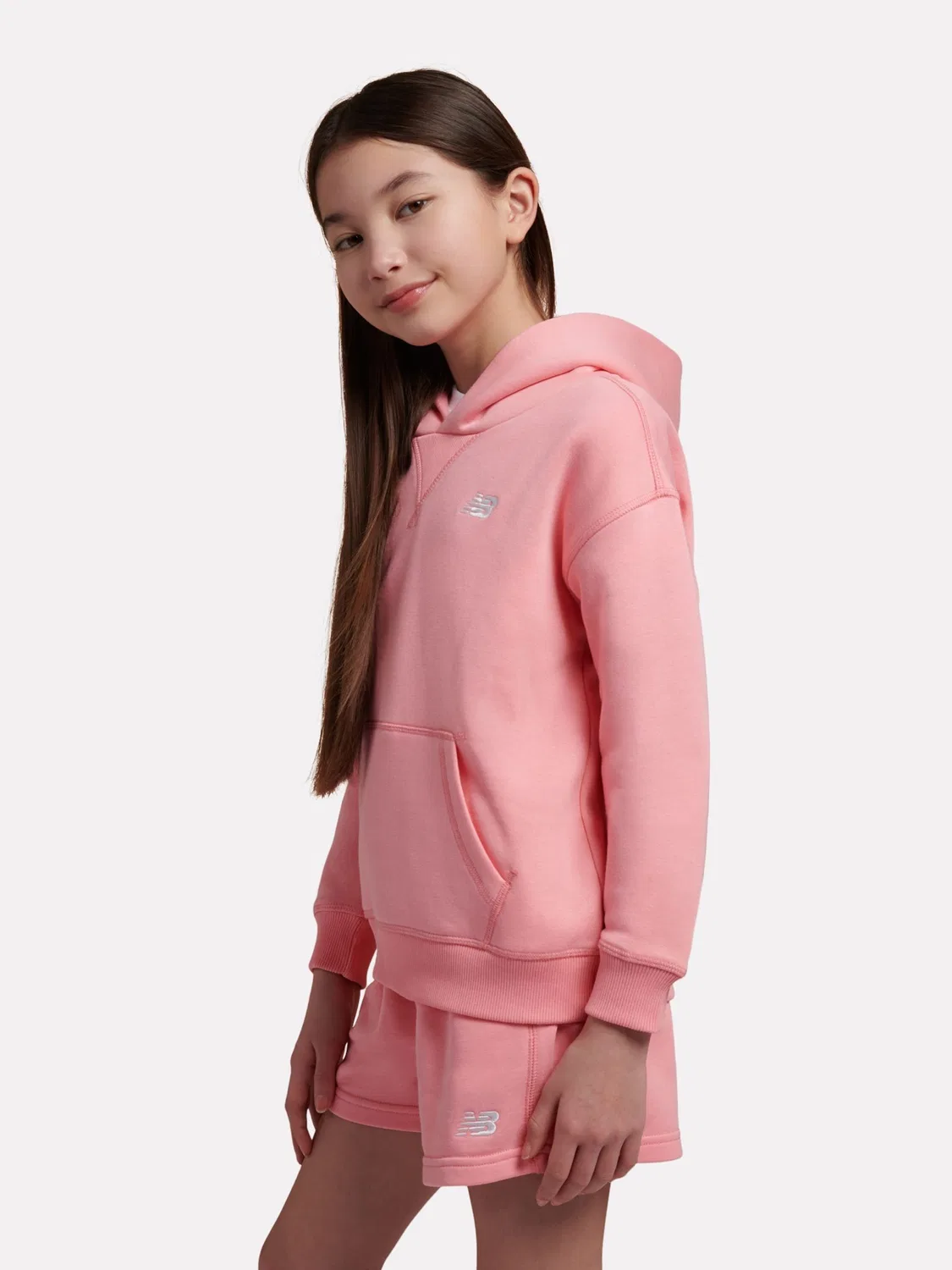 Худи New Balance Pink Small Brush Back Logo — фото 2
