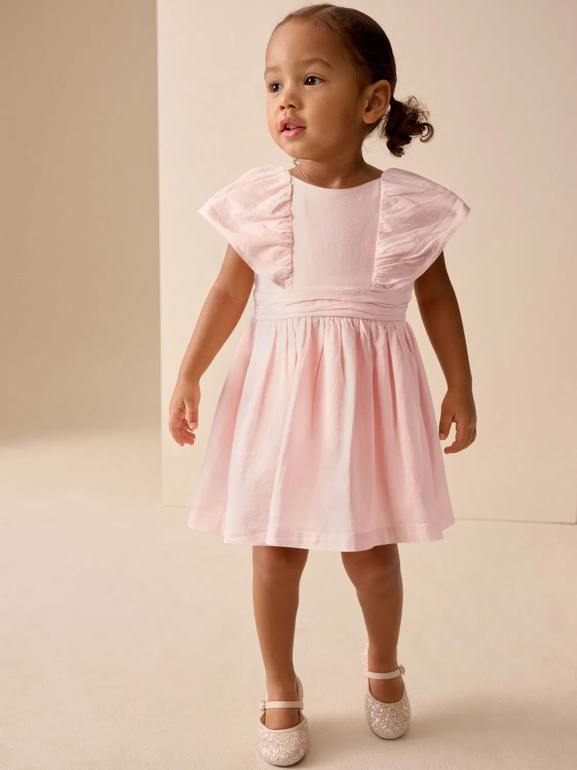 Платье для особых случаев с рукавом-ангел, модель Pale Pink Angel Sleeve Prom Dress Next, pale pink