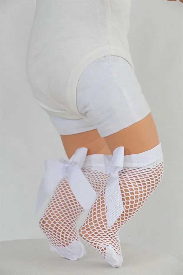 Детские носки для новорожденных с бантиком Knee Socks Daymod, White