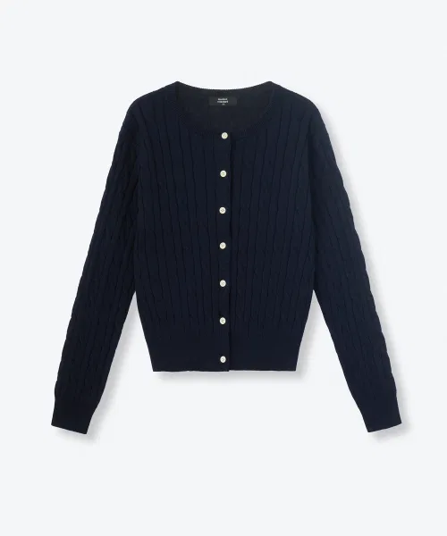 Детский хлопковый кардиган с круглым вырезом MKDWCZX64-NA MUSINSA STANDARD KIDS, Navy — фото 2