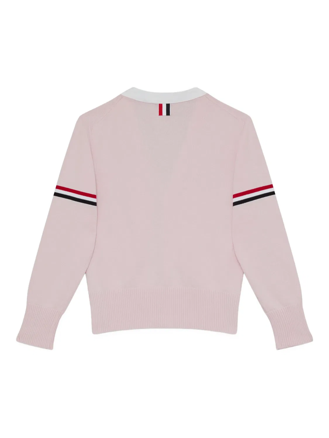 Кардиган с V-образным вырезом в полоску Thom Browne, розовый — фото 4