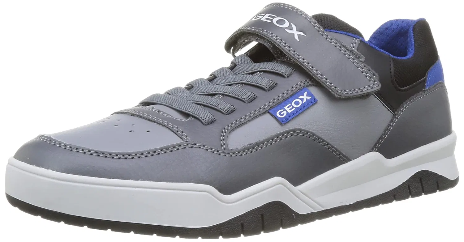 Детские кроссовки для мальчиков с липучкой J Perth Boy B Geox, Grey Dk Grey Royal