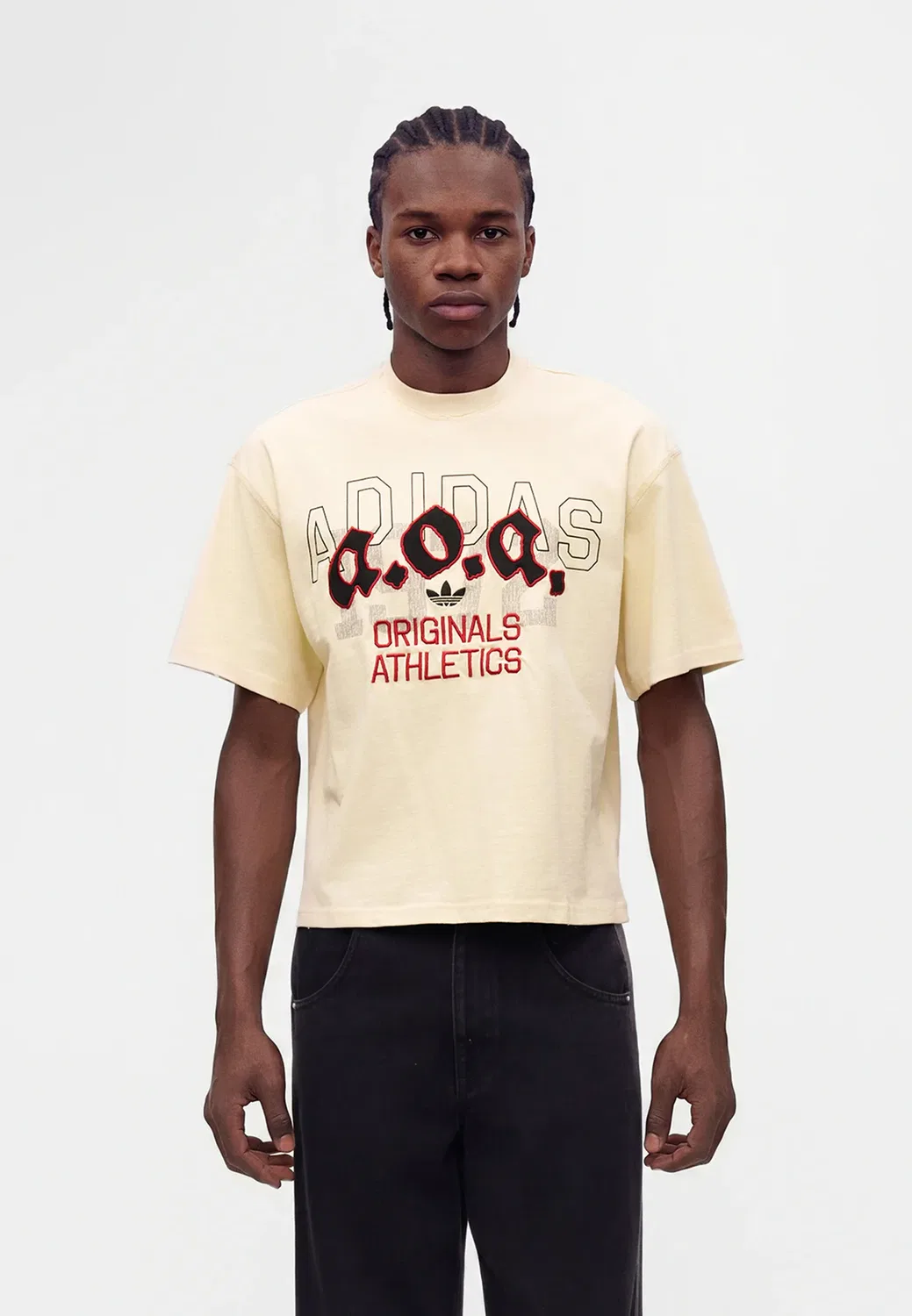 Оригинальная графическая футболка унисекс с принтом Adidas Originals, Warm Vanilla — фото 2