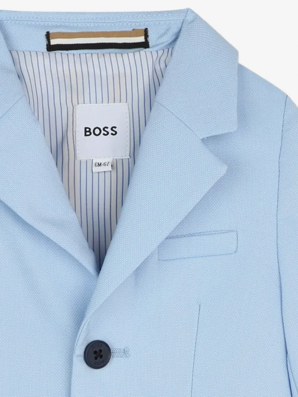 Блейзер с зубчатыми лацканами и застежкой на пуговицах BOSS Kidswear, синий — фото 3