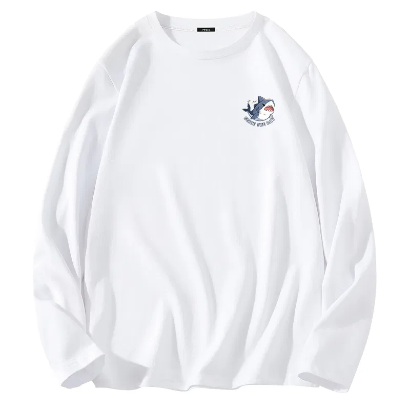 Детская футболка с принтом B Happy Shark Chest Logo MINISO, White (B Happy Shark Chest Logo)
