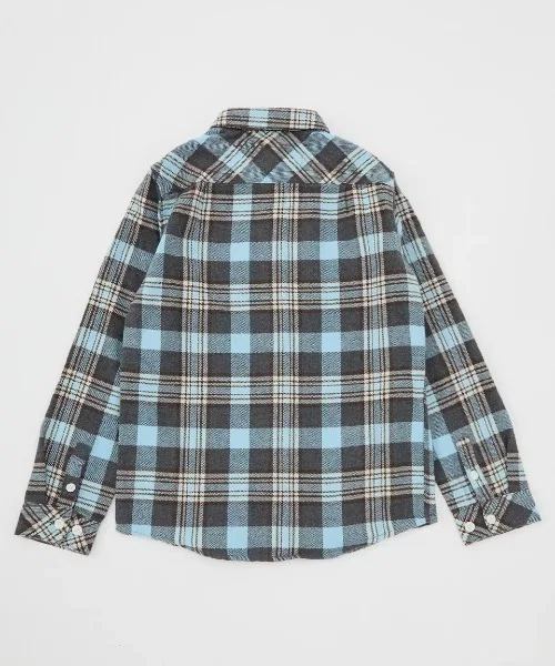 Детская фланелевая рубашка с длинным рукавом в клетку, That'll Work Flannel RVCA, Charcoal Grey — фото 2