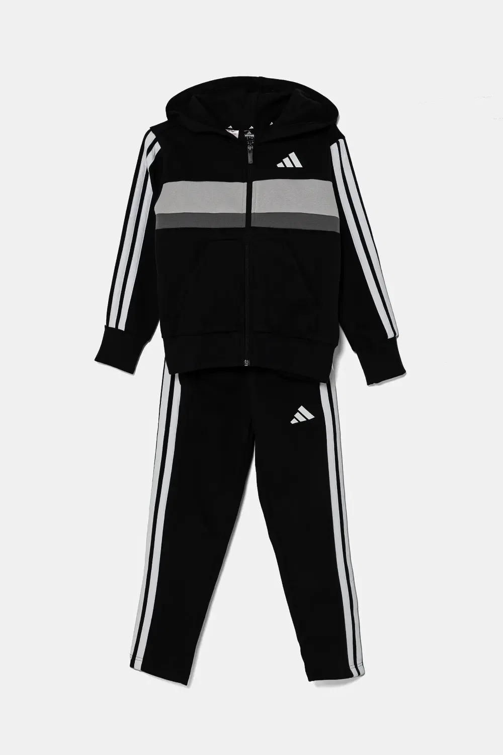 Спортивный костюм с логотипом и вставками Adidas Kids, черный