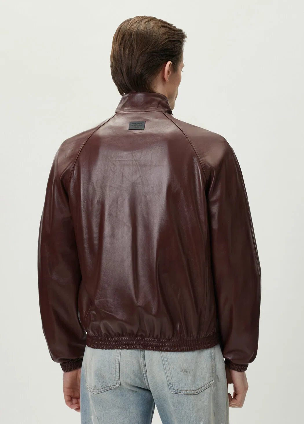 Куртка кожаная Acne Studios, bordo — фото 4