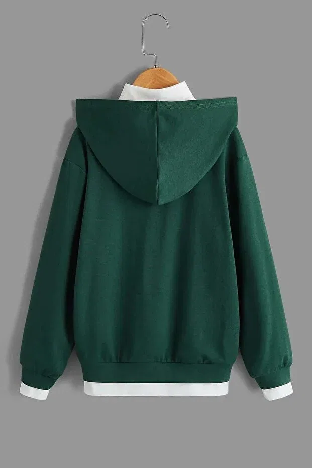 Детские свитшот с принтом для мальчиков Kids Hooded Los Angeles Printed Novibe, Bitter Green — фото 2