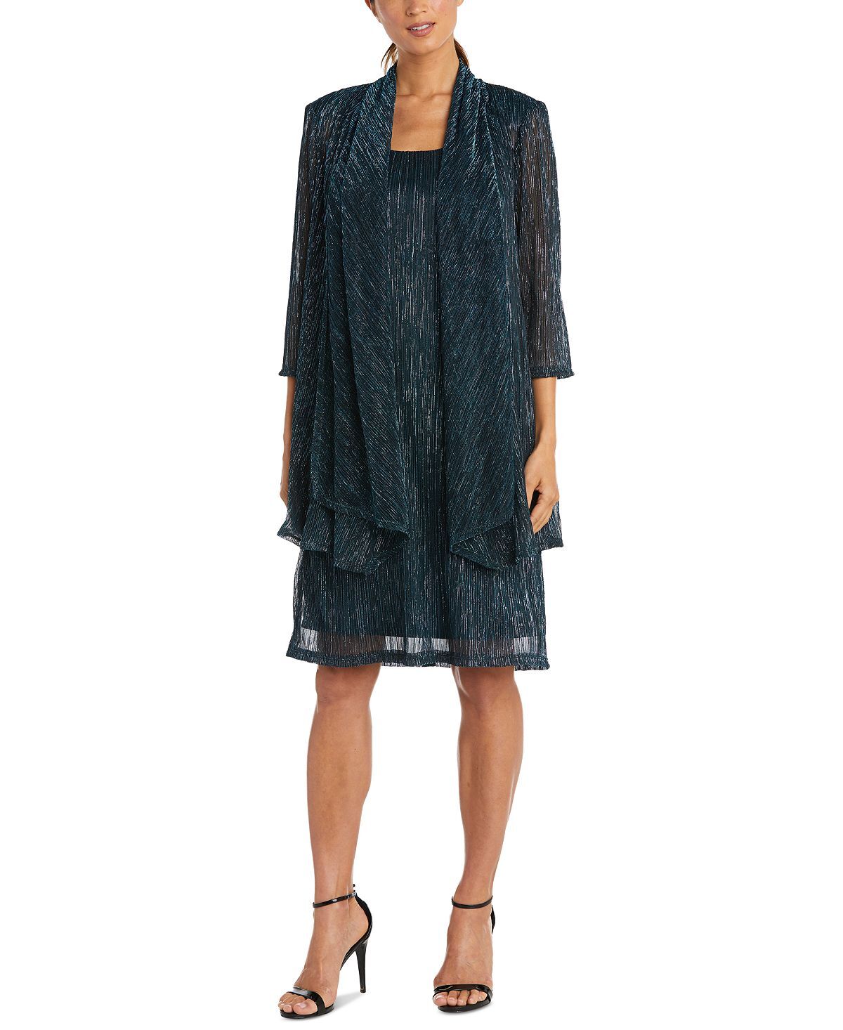 

Металлизированное платье и куртка без рукавов R & M Richards