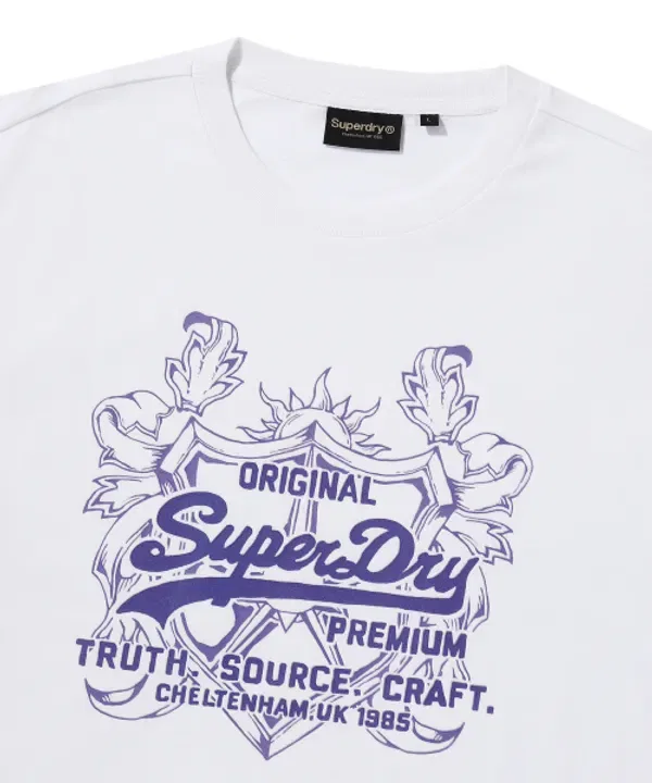 Футболка с графическим принтом, Overlap Graphic, Superdry, белый — фото 3