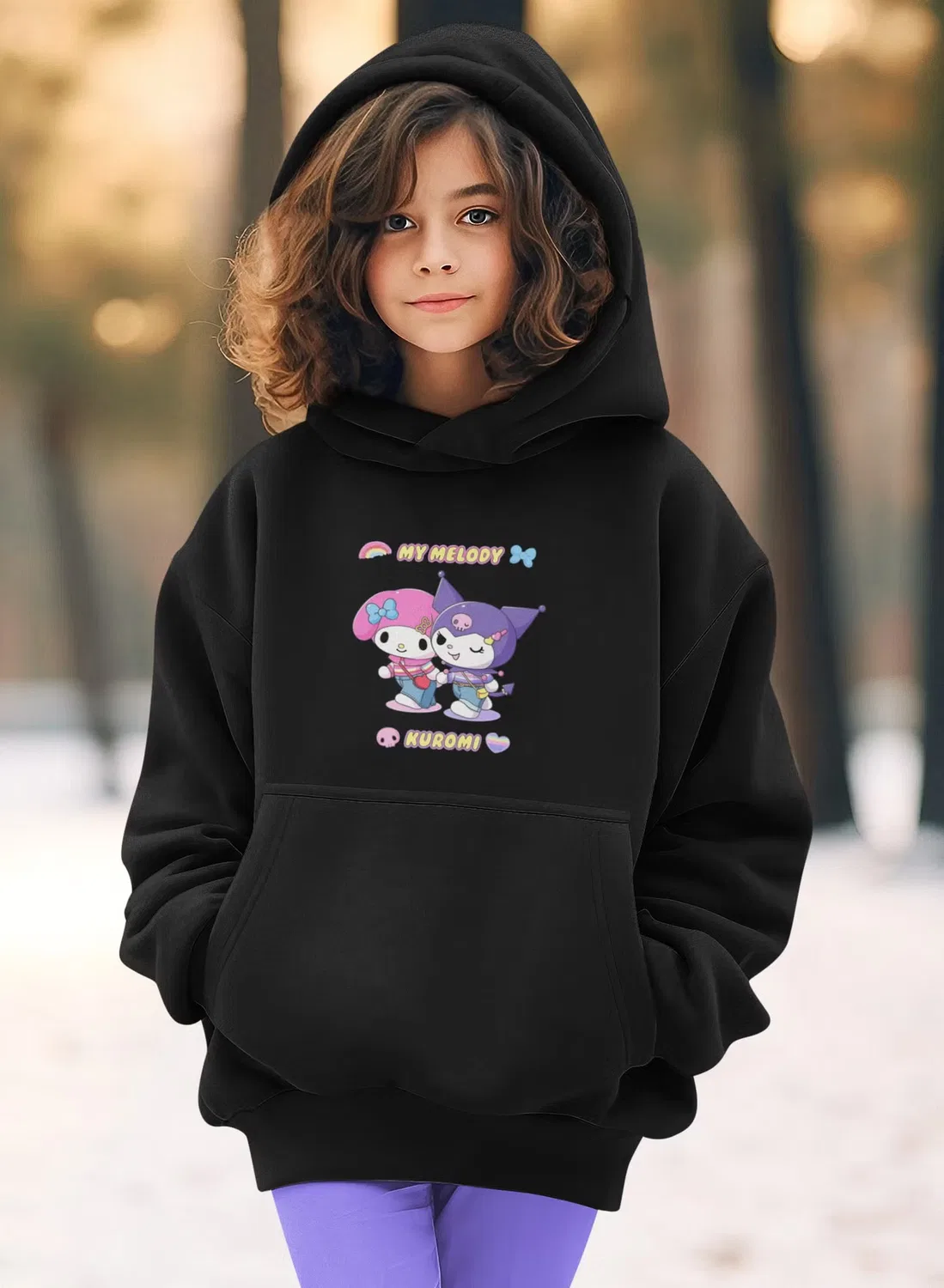 Худи с принтом My Melody x Kuromi Zoom, черный