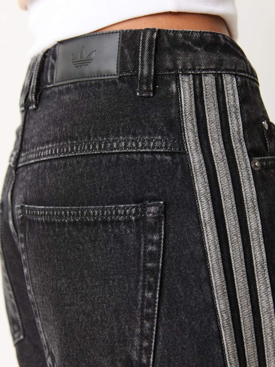 Джинсы с завышенной талией Wide Leg Denim, adidas Originals, черный — фото 4