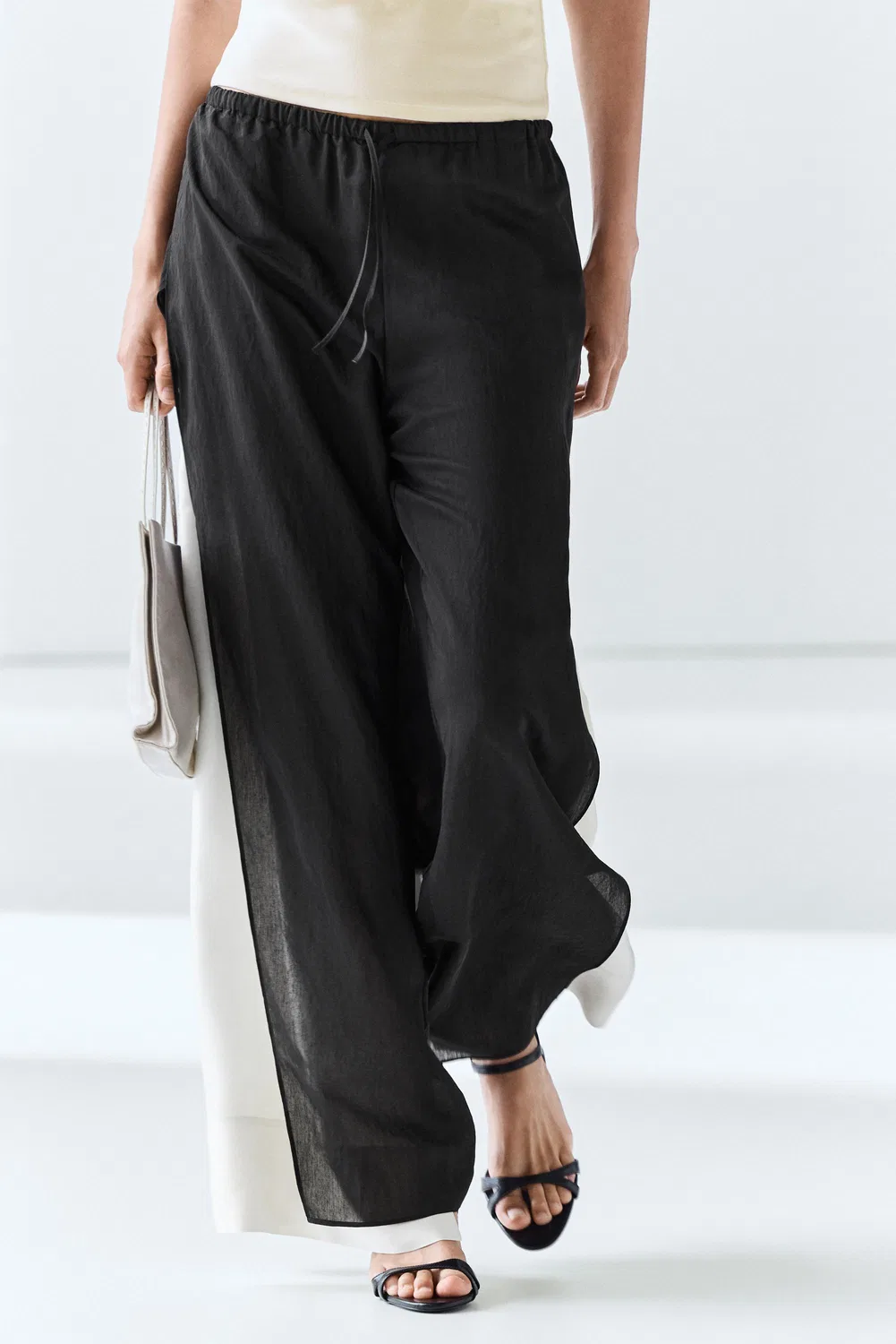 Брюки-комбинезон Massimo Dutti, свободные, черный — фото 2