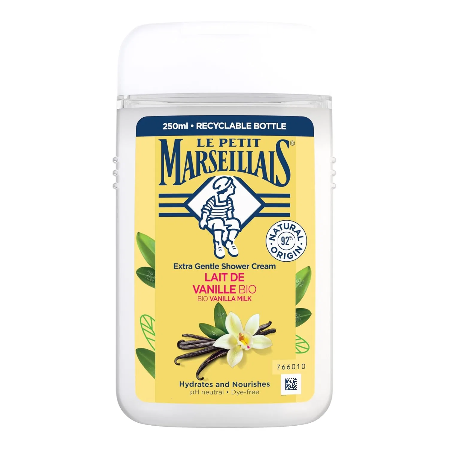 Душ-крем Le Petit Marseillais Bio Vanillemilch, 250 мл, Off White