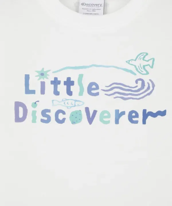 Футболка с графическим принтом, коллаборация, летняя, Discovery Kids, белый — фото 4