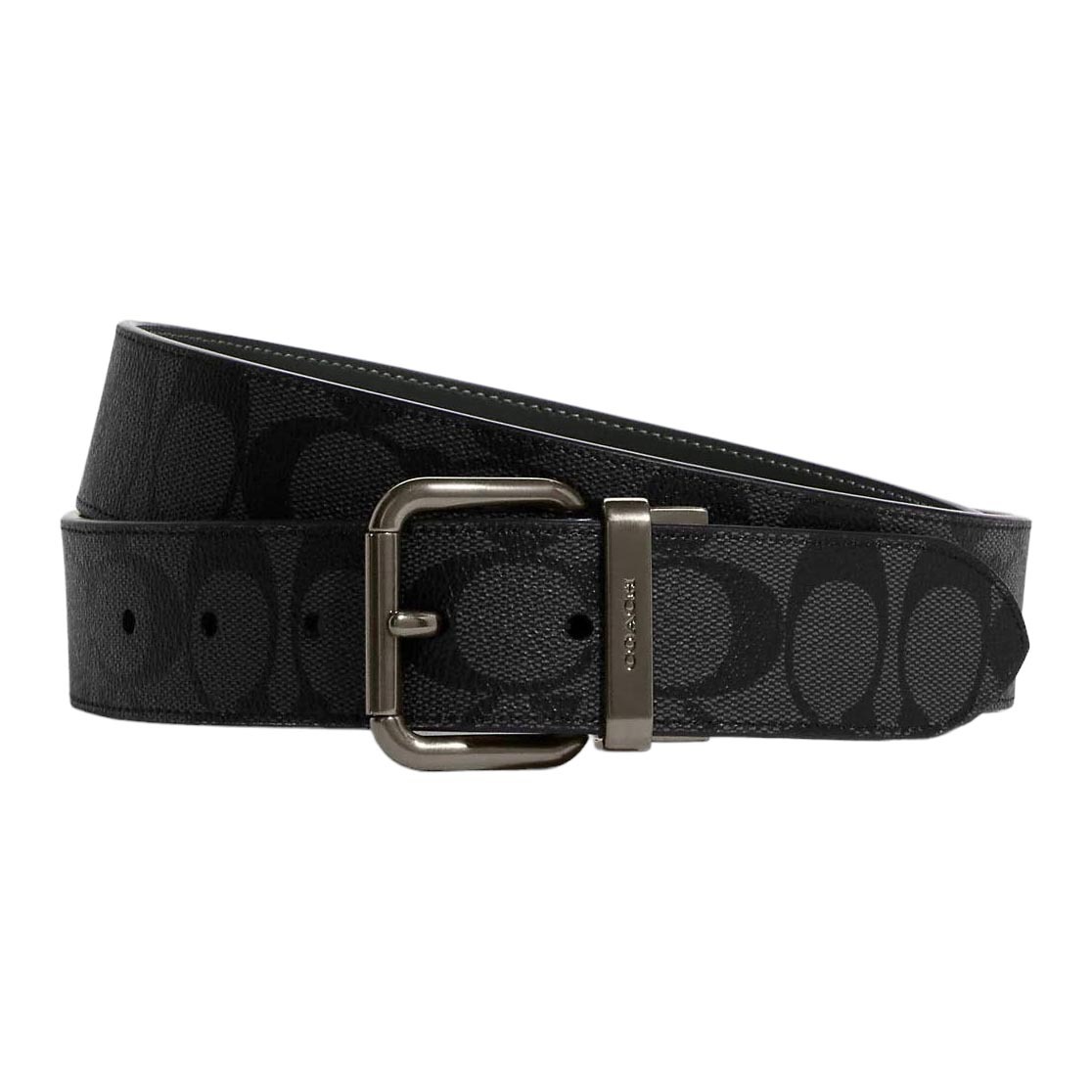 

Ремень Coach Outlet Roller Buckle Cut To Size Reversible, черный/темно-зеленый