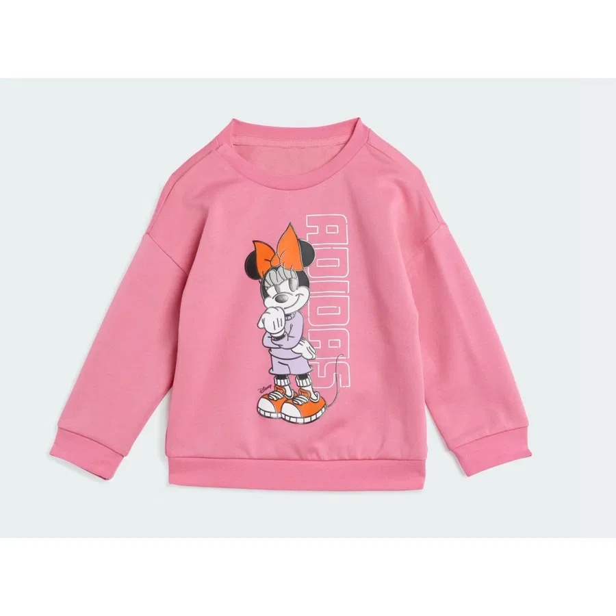 Комплект из свитшота и джоггеров с принтом Minnie Mouse adidas, Розовый — фото 2