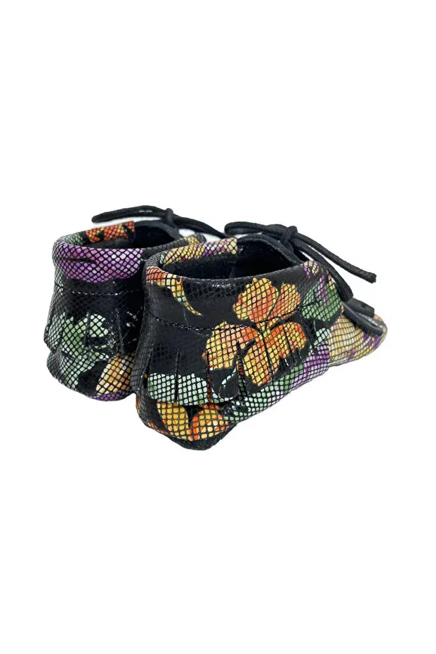 Детские кожаные туфли для мальчиков с кисточками Evokids, Black — фото 3