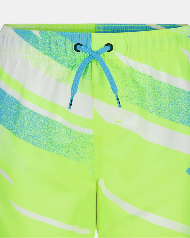 Шорты для плавания 15 см быстросохнущие UPF 50+ UA Speed Eng UnderArmour, High Vis Yellow/Fresco Blue — фото 2