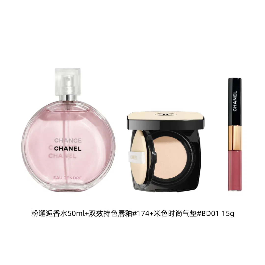 Женский набор парфюма, помады и тональной основы Perfume Lipstick Cushion Set CHANEL, Pink Encounter — фото 3
