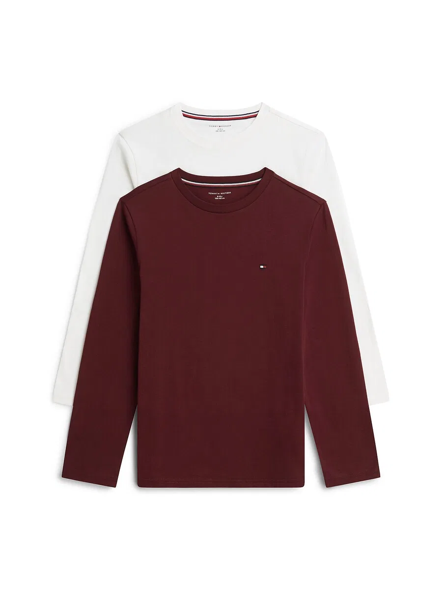 Топ TOMMY HILFIGER бордового и белого цвета