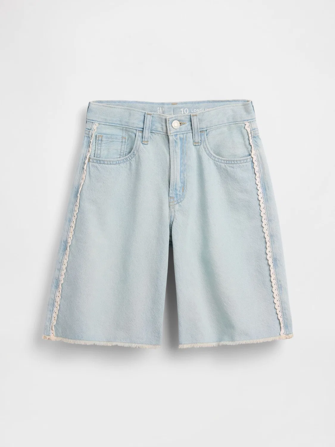 Шорты джинсовые UltraSoft Easy Longline Gap, Light Wash Blue — фото 4