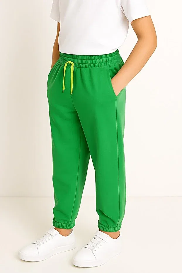 Детские спортивные штаны с эластичным манжетом Perendi, Green — фото 4