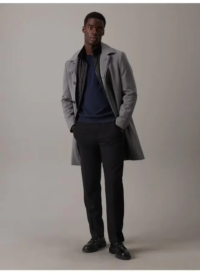 Джемпер с круглым вымом из хлопка Calvin Klein, темно-синий — фото 4