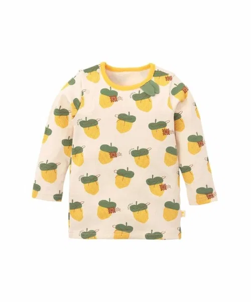 Детский комплект пижамы с принтом желудей, модель Treat Tops & Pants, moimoln, Yellow — фото 3