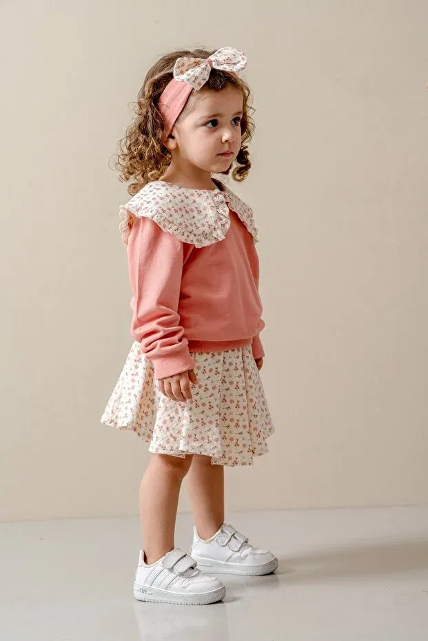 Детский комплект для девочек с цветочным принтом Glam Jnf Kids, Candy Pink — фото 3