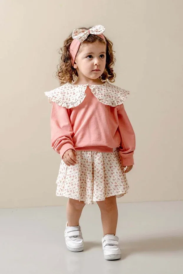 Детский комплект для девочек с цветочным принтом Glam Jnf Kids, Candy Pink — фото 2
