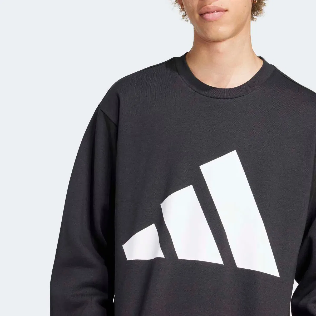 Мужская толстовка, Essentials Big Logo Fleece, adidas, черный — фото 4