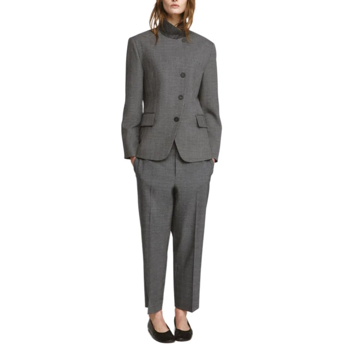 Женский деловой костюм Medium Gray ZARA, Средне-серый — фото 4