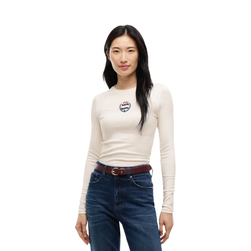 Женская футболка с круглым вырезом Tommy Hilfiger, Ecru YBH